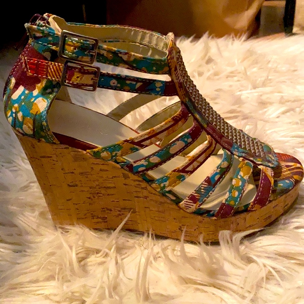 Wedge high heel sandals
